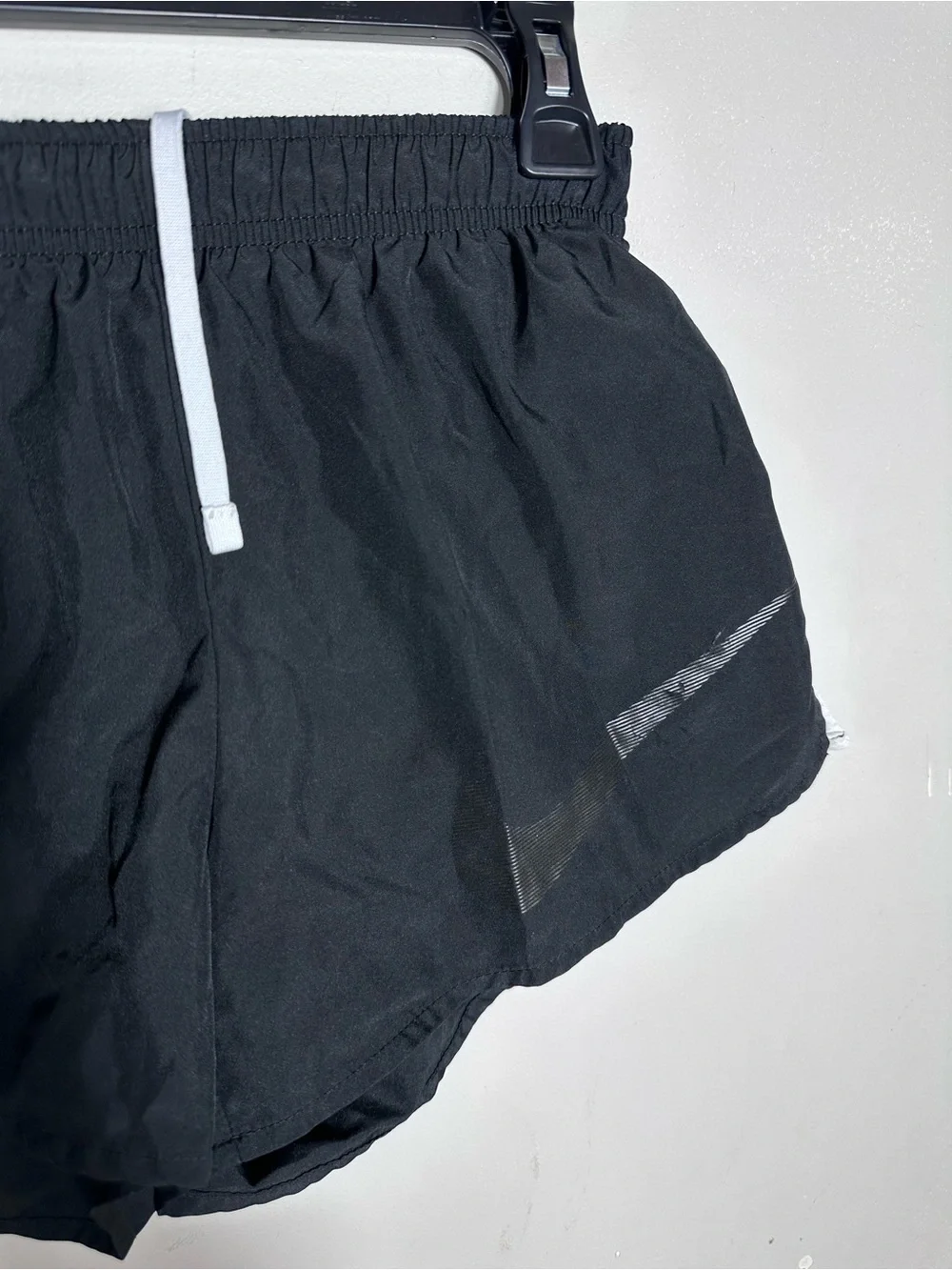 Nike Black Athletic Shorts with White Drawstring